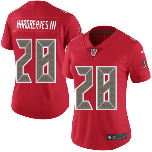 Nike Buccaneers #28 Vernon Hargreaves III Red Women's Stitched NFL Limited Rush Jersey